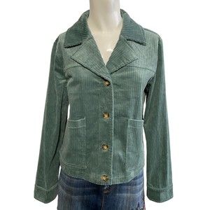 Anthropologie Avec Les Filles Womens Jacket Moss Green Wide Wale Corduroy NWT